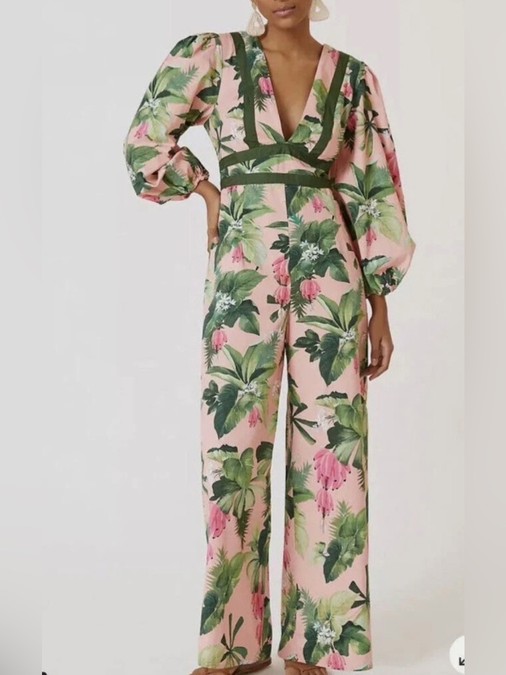 Farm Rio Anthropologie Deep V-neck Wide Leg
Jumpsuit (M)